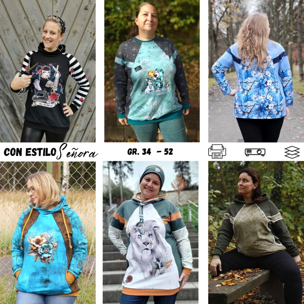 Con Estilo Señora - Raglan Hoodie / Longsleeve / T-Shirt Gr. 34 - 52<br />7,90 € *