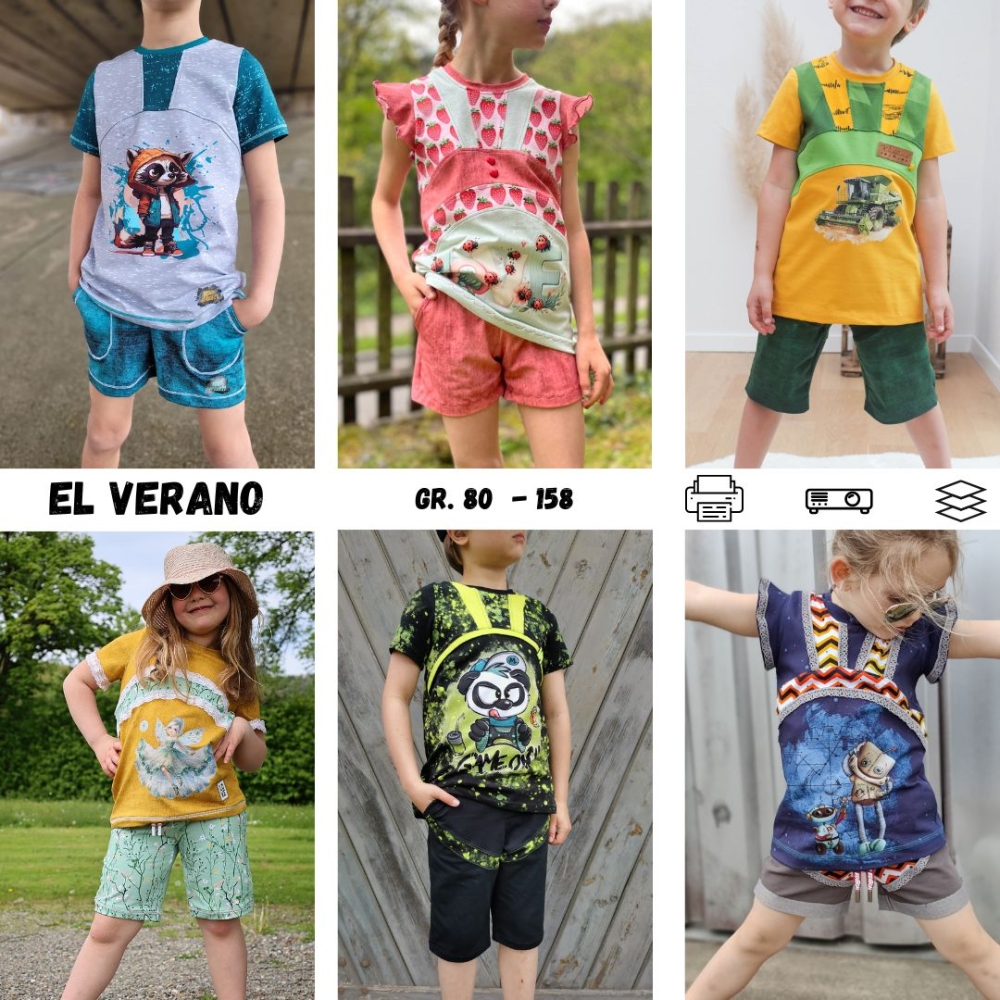 El Verano - Kombi E-Book T-Shirt und kurze Hose in 2 Längen Gr. 80 - 158<br />7,90 € *